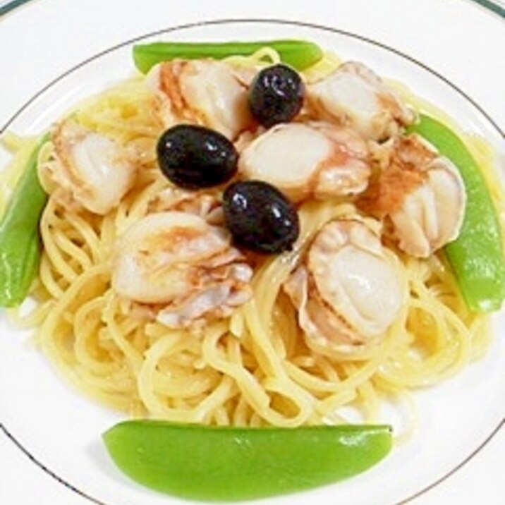 ベビー帆立とスナップえんどうの冷製パスタ